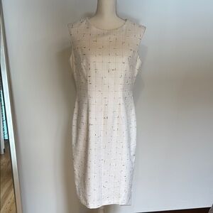 Preston & York Cream Sequin Sheath Midi Dress